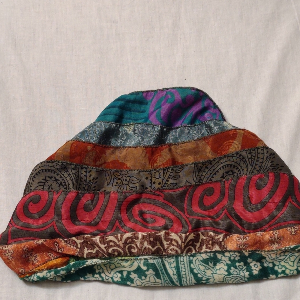 Multicolor Silk Paisley Patterned Hair Wrap/ Scarf / Band